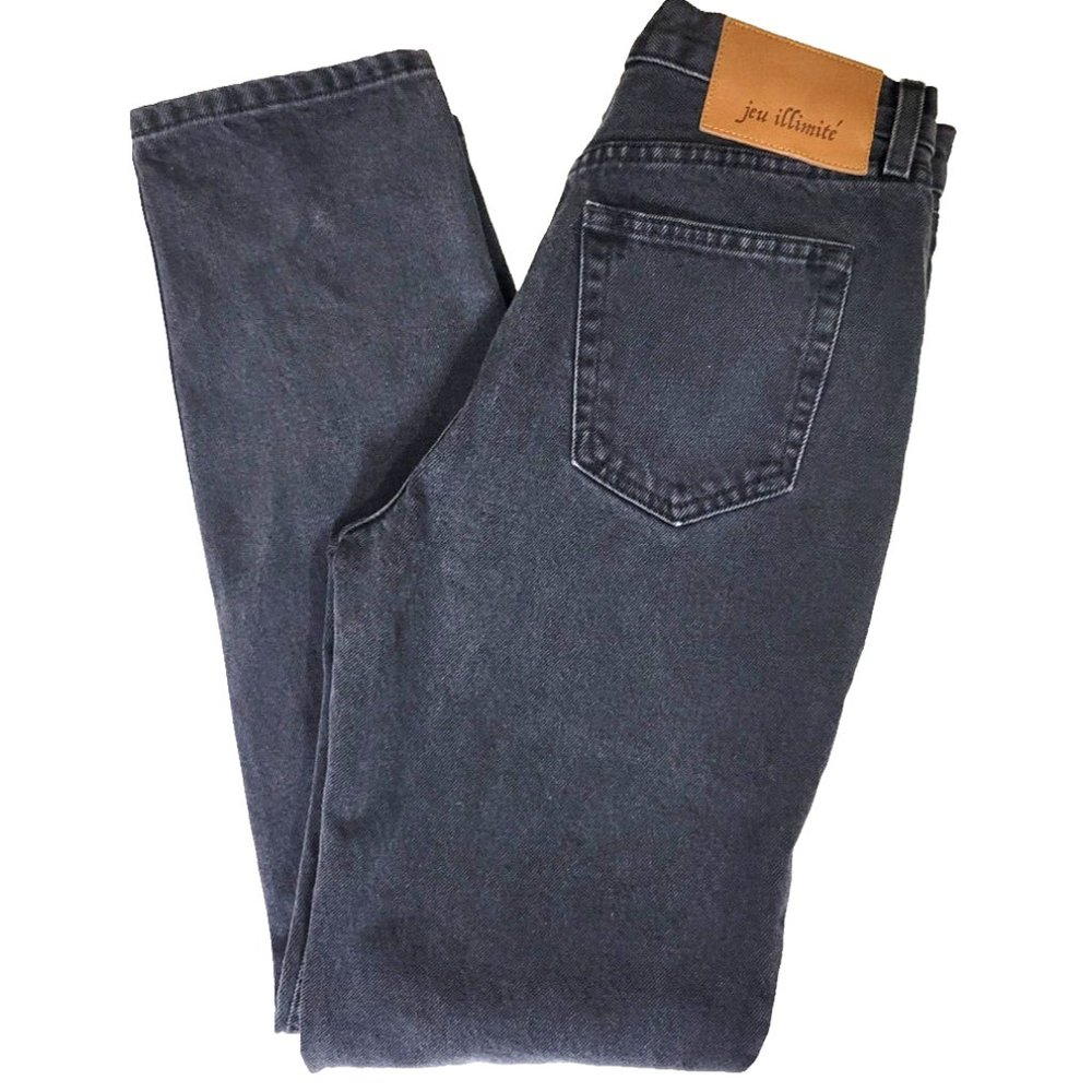 Jeu Illimite Classic High Waist Slim Button Up Jean, Vintage Black Grey